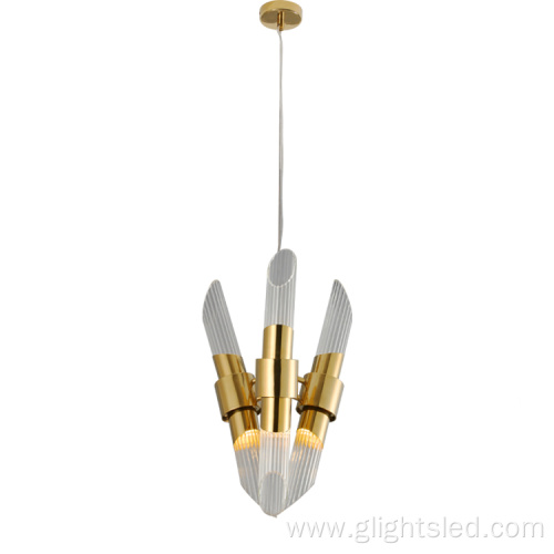 Modern Luxury Glass Gold LED Chandelier Pendant Lamp